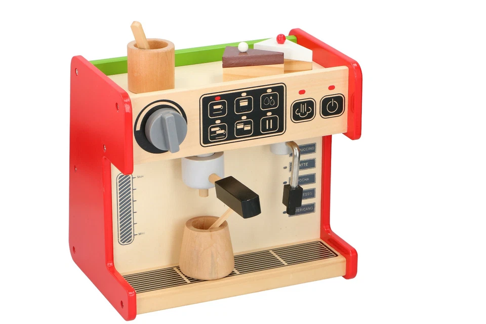 MARKENLOS 2 in 1 Coffee Shop Kaffee Kuchen Donuts Espressobar Laden Kinder Spielzeug Holz