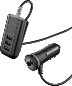 NEW Insignia 4-Port Smart Charging Car Charger 38-Watts 5' 5ft Cable for iPhone - Picture 1 of 4
