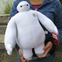 Cute 15'' White BIG HERO 6 BAYMAX ROBOT Sitting Stuffed Doll Plush Kid Gift Toy