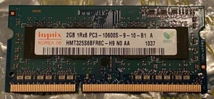 Hynix 4GB RAM 2x2GB 2Rx8 PC3-10600S-9-10 HMT325S6BFR8C-H9 Arbeitsspeicher - Bild 1 von 1