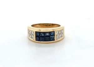 Cartier Diabolo Ring 750 Gold 8 Saphir & 12 Brillanten Gr. 52 - Bild 1 von 8