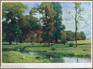 George Inness Landschaft seltene Vintage Erstdruck 60er Jahre Lithographie  - Bild 1 von 1