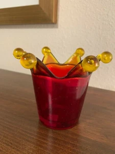 MADE IN ITALY ART GLASS CANDLE HOLDER OR TRINKET HOLDER - Picture 1 of 6