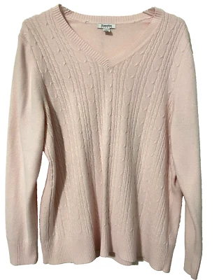 HAMPSHIRE STUDIO COLLECTION Pink Long Sleeve Sweater - Size 1X - W095 - Image 1 of 3