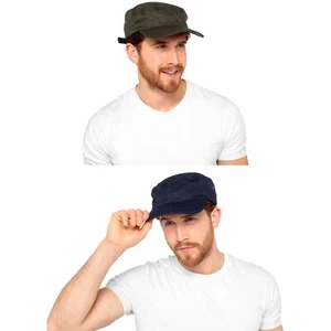 Adults Lightweght 100% Cotton Army Summer Caps Peaked Hat - Picture 1 of 5