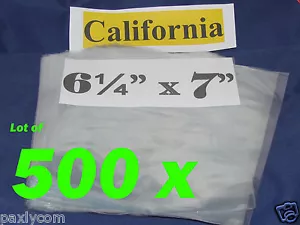 Lot of 500 Piece Heat Shrink Wrap Film Flat Bags 6-1/4x7 Candles PVC 6 1/4" x 7" - Picture 1 of 7