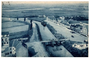 Alte AK Belgien gestempelt geschrieben Dixmuide Yser Brücke Turm Blick - Bild 1 von 2