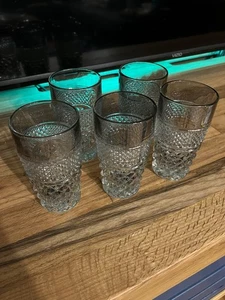 Vintage Anchor Hocking Wexford Glass Smokey Gray Tumbler Set of 5 - Picture 1 of 11