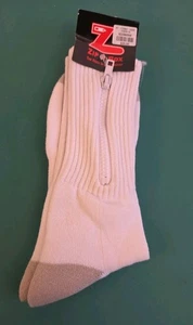Taschensocken 1 Paar Crew weiß Socken mit Sicherheits-Reißverschlusstasche Herren groß - Bild 1 von 5
