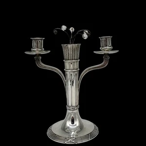 Early 20th Century Modern French Silver Pair Candelabra circa 1930 - Picture 1 of 12