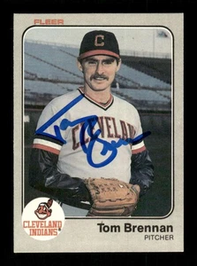 1983 Fleer 403 Tom Brennan autografo firmato MZ BXCP59 - Foto 1 di 2