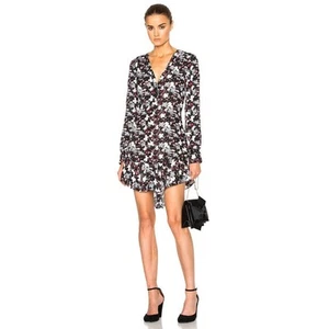 Mini Vestido Veronica Barba Franklin Seda Negro Rojo Blanco Floral Mangas con Botones 2 - Imagen 1 de 11