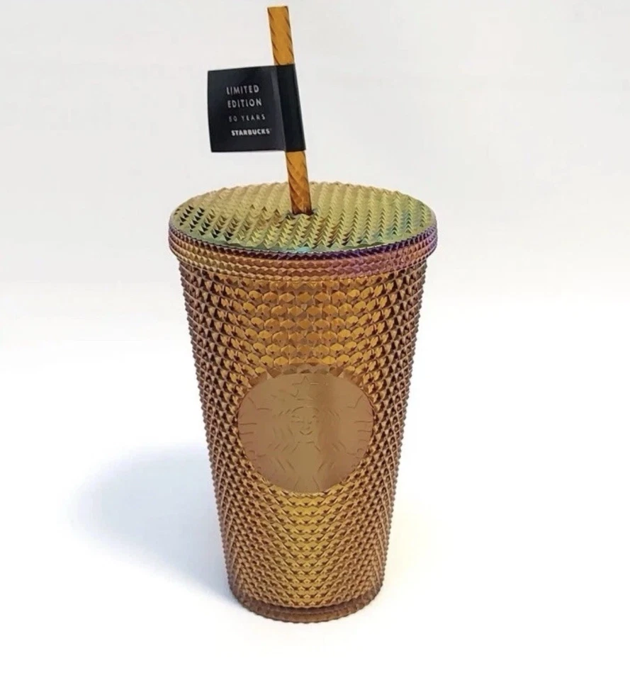 Starbucks Gold Copper Studded Tumbler 50th Anniversary Limited Edition Grande 16
