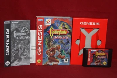 Castlevania: Bloodlines (Sega Genesis, 1994) Authentic Game Cartridge, CIB - Image 1 of 4