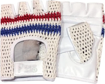 PSS Mitaines Gants Cuir Maille Musculation Fitness Gym Cyclisme Vélo Blanc Noir