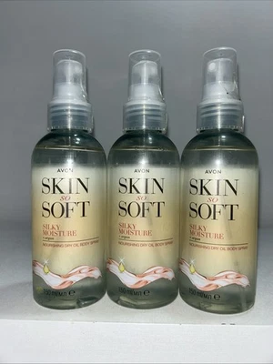 3 nuevos spray corporal Avon Skin So Soft Silky Moisture aceite seco 150 ml cada uno Foto 1 de 4