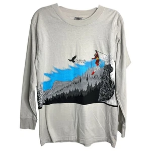 Vintage Oneita T-Shirt Men's Large Solitude Utah Ski Long Sleeve Cotton - Picture 1 of 7