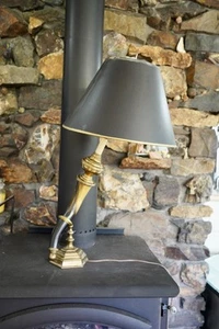 1977 Chapman Horn Tischlampe, Pulverhorn Mid Century, Hollywood Regency Lampe - Bild 1 von 10