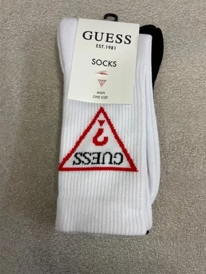 Guess Men’s One Size Socks - 2 pairs Black and White