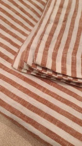 New Quince European 100% Linen Euro Pillow Sham 26”x26” Terracotta/White Stripe - Picture 1 of 8