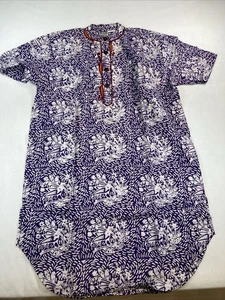 NWT Marketplace Handwork of India Purple 100% Cotton Shirt Dress, Size S/M - Picture 1 of 14