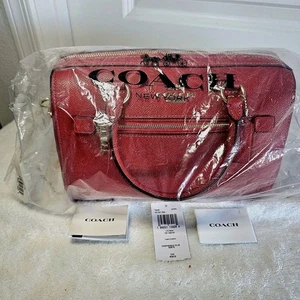 AUTENTICA BORSA COACH ROWAN IN PELLE BORSA A TRACOLLA BORSA A GOMITO F79946 ROSSO INTENSO NUOVA CON ETICHETTE BELLA! - Foto 1 di 22