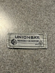 Stoff Unionbay 1 x 2 1/2" Logo Aufnäher Patch Khaki - Bild 1 von 4