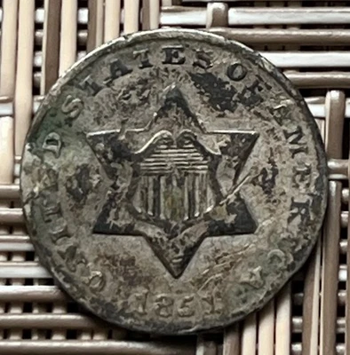 1851 silver three cent piece - Image 1 of 2