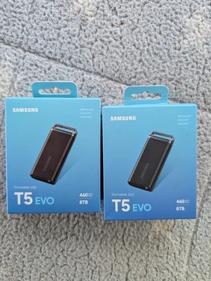 SSD externo portátil Samsung T5 EVO 8TB negro USB 3.2 Gen 1 MU-PH8T0S/AM Foto 1 de 4