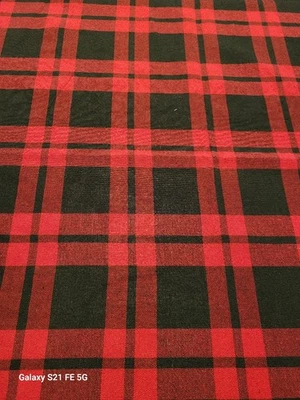 St. Nicholas Square Red black buffalo plaid rectangle tablecloth 82 x 60 - Image 1 of 4