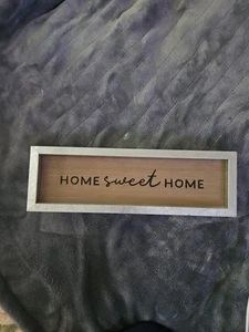 "Home Sweet Home" Rustic Faux Wood and Metal Sign, 12"x4", - Picture 1 of 6
