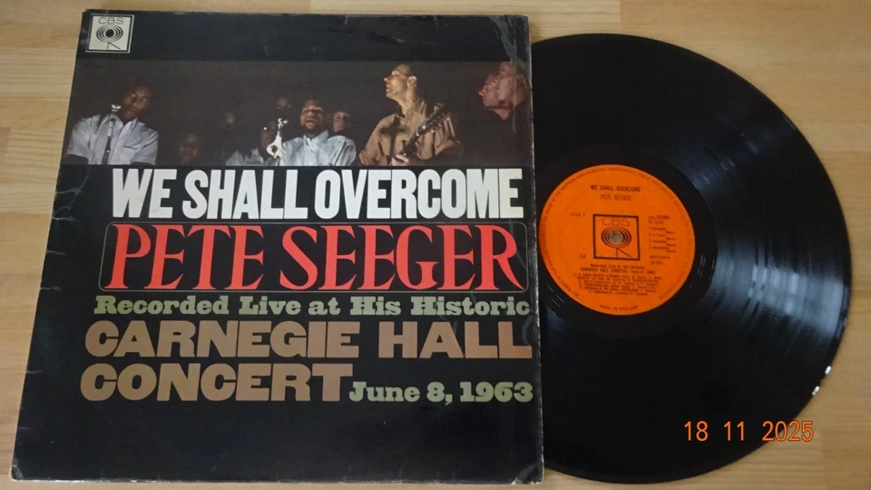 PETE SEEGER-WE SHALL OVERCOME-LIVE AT CARNEGIE HALL- 12"VINYL LP-13 TRACKS-V/G+ - Image 1 of 2