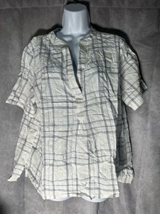 Gloria Vanderbilt Women's White V-Neck Collard Blouse Size Large - Picture 1 of 4