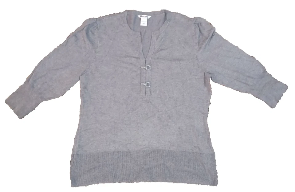 Suéter Mujer Colección Nygard Talla L Media Manga Gris Metálico Foto 1 de 4