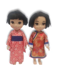 Lot of 2 Disney Animators Collection It's A Small World Singing Doll China Japan - Picture 1 of 10