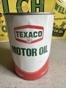 Frühe Vintage Texaco volle MOTORÖL alte Grafik 1 Quart Blechdose - Bild 1 von 6