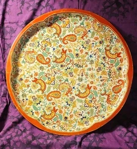 Vintage Runde Floral Paisley DAHER WARE Metall 16" Tablett Platte England Gebraucht - Bild 1 von 4