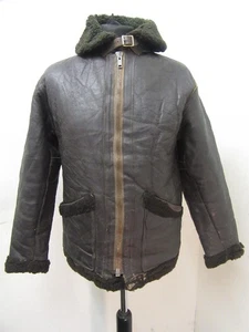 VINTAGE MK V1 SHEEPSKIN LEATHER FLYING MOTORCYCLE JACKET SIZE M, - Picture 1 of 24