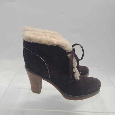 Botines Oxford BCBGirls para mujer marrón gamuza con cordones, piel sintética, talla 10B Foto 1 de 4