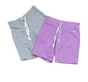 Two Pairs of Girls Size 6 Justice Athletics Shorts In Purple and Gray - Picture 1 of 4
