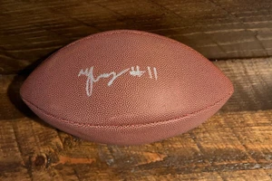 Troy Franklin Denver Broncos Oregon Ducks Firmado Wilson NFL Fútbol con Certificado de Autenticidad JSA - Imagen 1 de 2