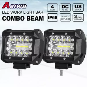 2PCS 4"INCH LED Work Light Bar Spot Flood Pods Driving Off-Road Tractor Boat 4WD - Bild 1 von 15