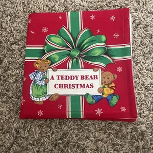 HOME MADE MACHINE WASHABLE CHILDREN'S CLOTH BOOK - A Teddy Bear Christmas BOOK - Picture 1 of 3