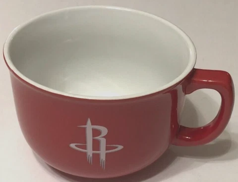 HOUSTON ROCKETS Ceramic Stoneware NBA Boelter Brands 2018 Soup Cup Mug 5 1/2" Cover