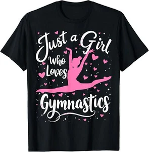Gymnast Just a Girl Who Loves Gymnastics T-Shirt Hoodie - Picture 1 of 13