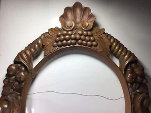 Y45 Large Antique Wooden Exquisite Hand-Carved Picture Frame - Set of 1 Frame - Picture 1 of 10