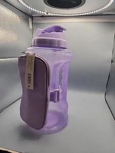Mainstays 74oz Sports Water Bottle With Straw Time Marker Accessory Bag Lilac - Picture 1 of 3