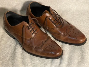 Men's Stacy Adams Stockwell Cognac Wing Tip Oxford Dress Shoe 25073-221 - Picture 1 of 3
