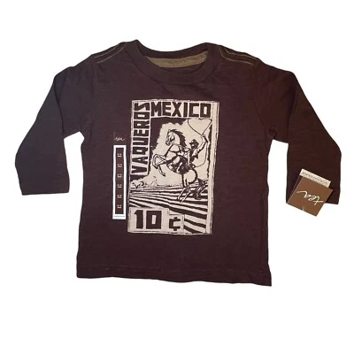 Camisa Tea Collection Bebé Niño Talla 6-12 Meses Vaquero Caballo Manga Larga Marrón NUEVA Foto 1 de 4