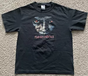 T-shirt grafica Howl-O-Scream Fear Has A New Face Youth nera taglia L 14-16 - Foto 1 di 7